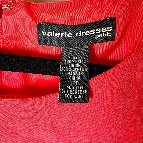 VALERIE 100% Silk Sleeveless Sheath Midi Dress Coral Size 12 Petite - NWOT - Picture 4 of 9